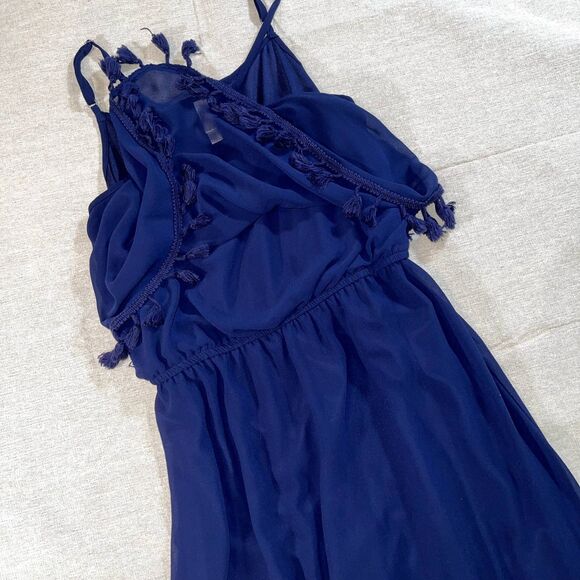 Xhilaration | Navy Tassel Illusion Maxi Dress | Medium - Picture 4 of 8